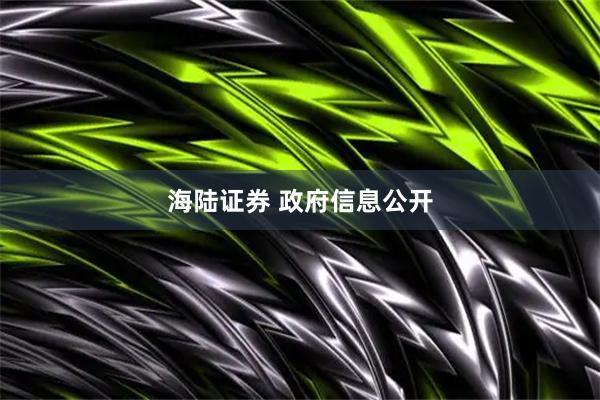 海陆证券 政府信息公开