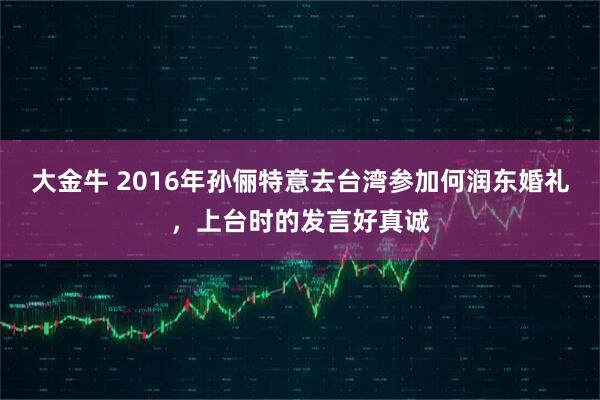 大金牛 2016年孙俪特意去台湾参加何润东婚礼，上台时的发言好真诚