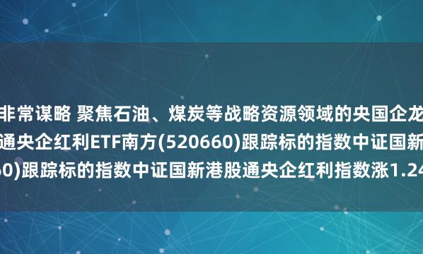 非常谋略 聚焦石油、煤炭等战略资源领域的央国企龙头，南方基金旗下港股通央企红利ETF南方(520660)跟踪标的指数中证国新港股通央企红利指数涨1.24%